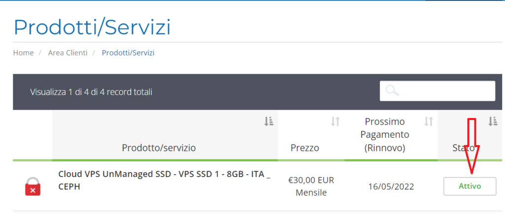 Procedura installazione VPS unManaged Procedura installazione VPS unManaged